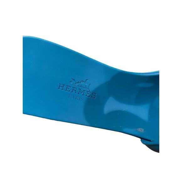 Hermes Aloha Slip-On Open Toe Sandals Rubber Blue  36 - Picture 7 of 8